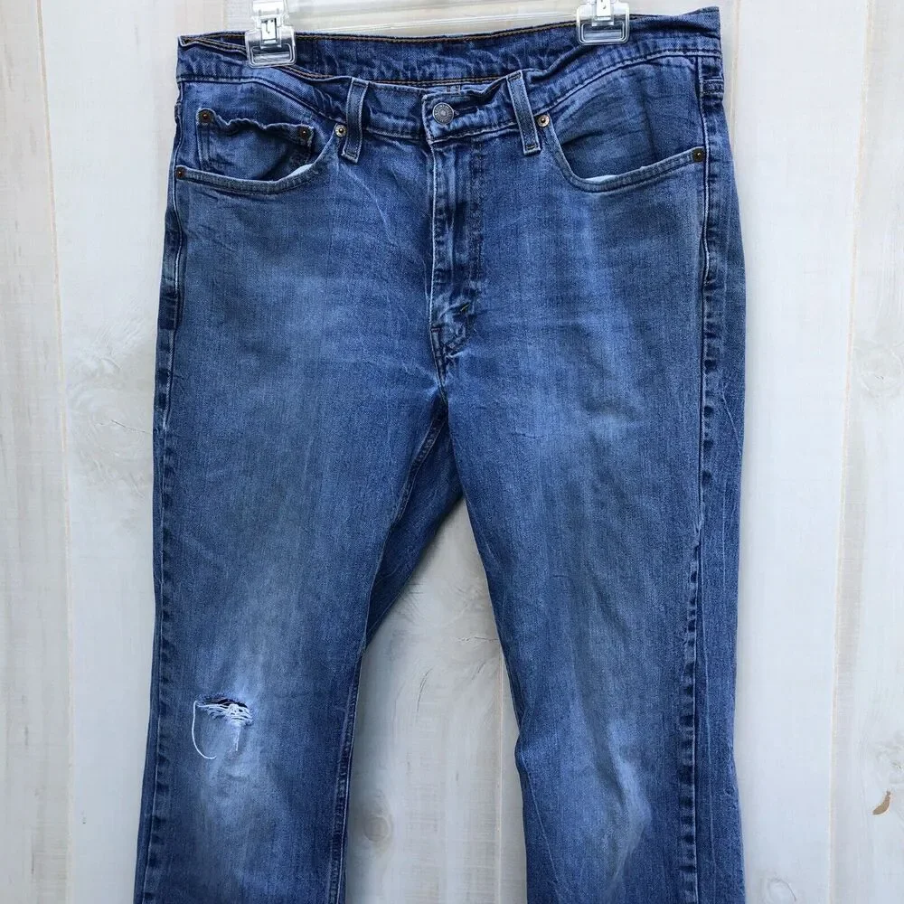 Levi’s 541 Men’s Athletic Fit Jeans Size 34x30 Blue Denim Distressed